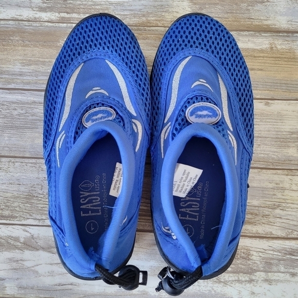 Boys Blue Pull-On Quick Dry Mesh Traction Sole Water Shoes Size 1 Easy USA Brand - Picture 6 of 10